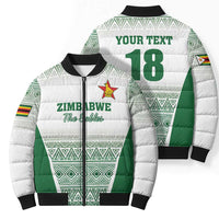 Custom Zimbabwe Rugby Bomber Puffer Jacket Sables African Patterns - Wonder Print Shop
