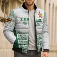 Custom Zimbabwe Rugby Bomber Puffer Jacket Sables African Patterns - Wonder Print Shop