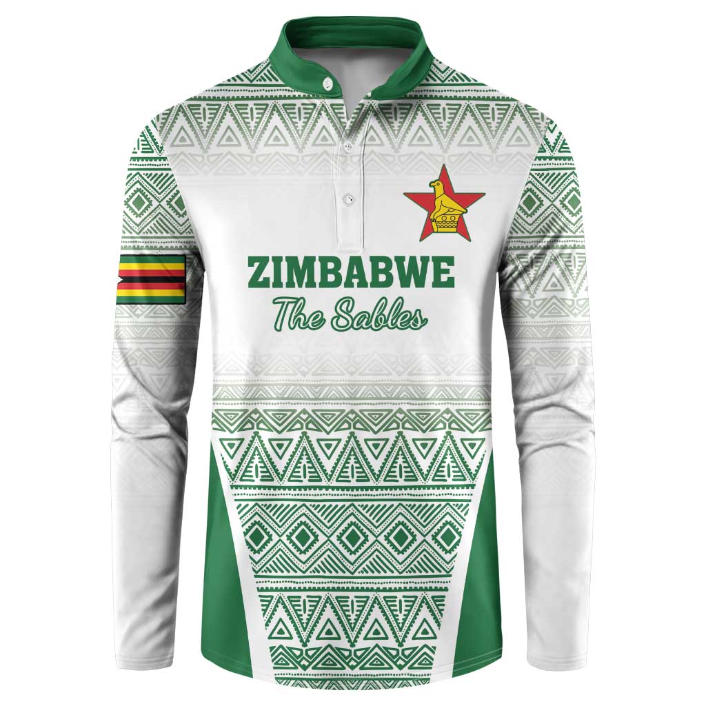 Custom Zimbabwe Rugby Button Sweatshirt Sables African Patterns - Wonder Print Shop