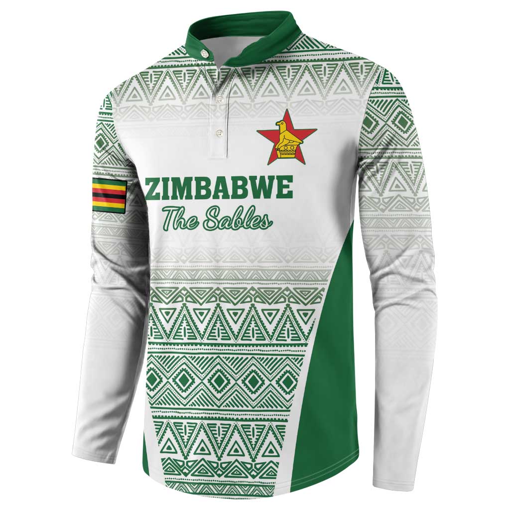 Custom Zimbabwe Rugby Button Sweatshirt Sables African Patterns - Wonder Print Shop