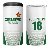 Custom Zimbabwe Rugby 4 in 1 Can Cooler Tumbler Sables African Patterns - Wonder Print Shop