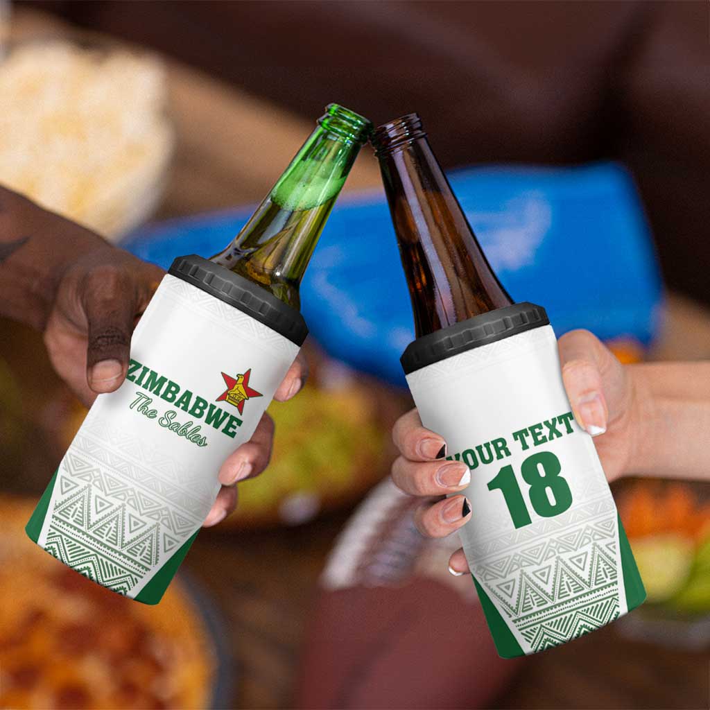 Custom Zimbabwe Rugby 4 in 1 Can Cooler Tumbler Sables African Patterns - Wonder Print Shop