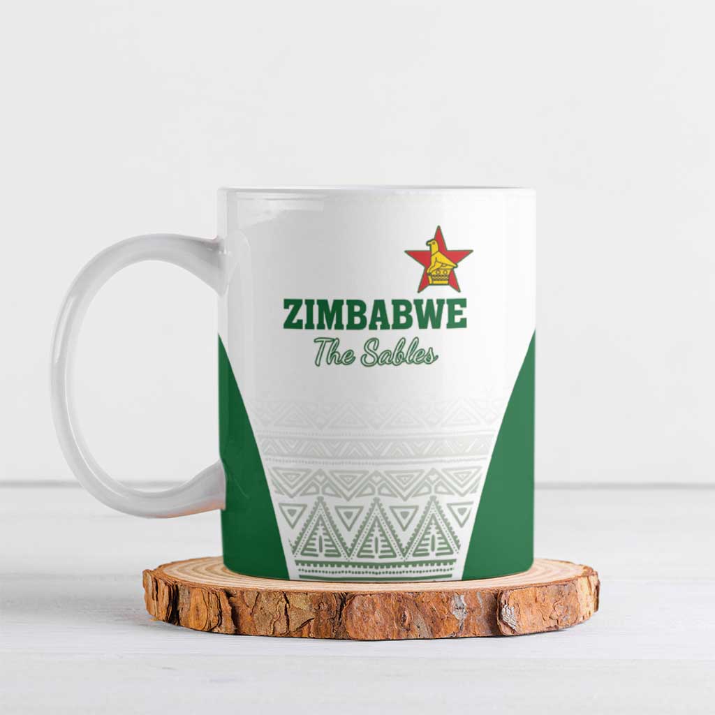 Custom Zimbabwe Rugby Ceramic Mug Sables African Patterns - Wonder Print Shop
