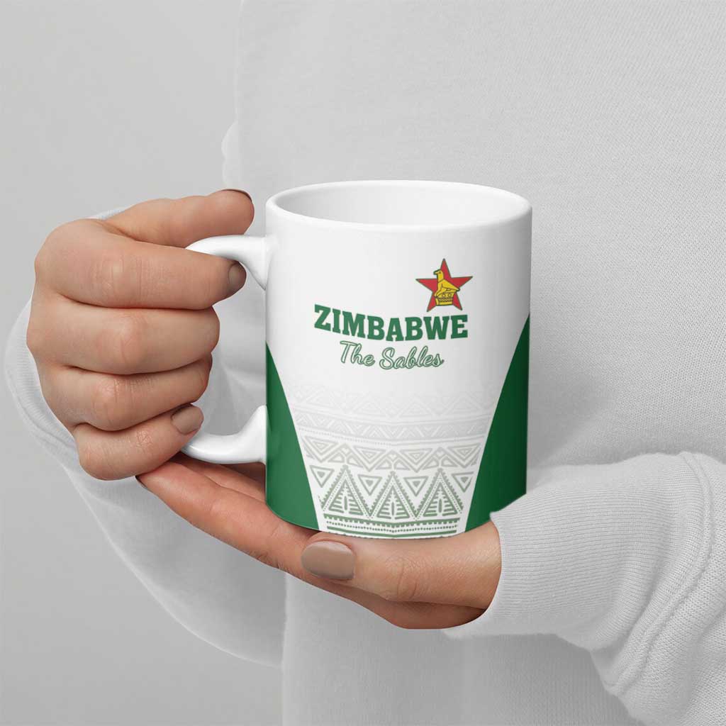 Custom Zimbabwe Rugby Ceramic Mug Sables African Patterns - Wonder Print Shop