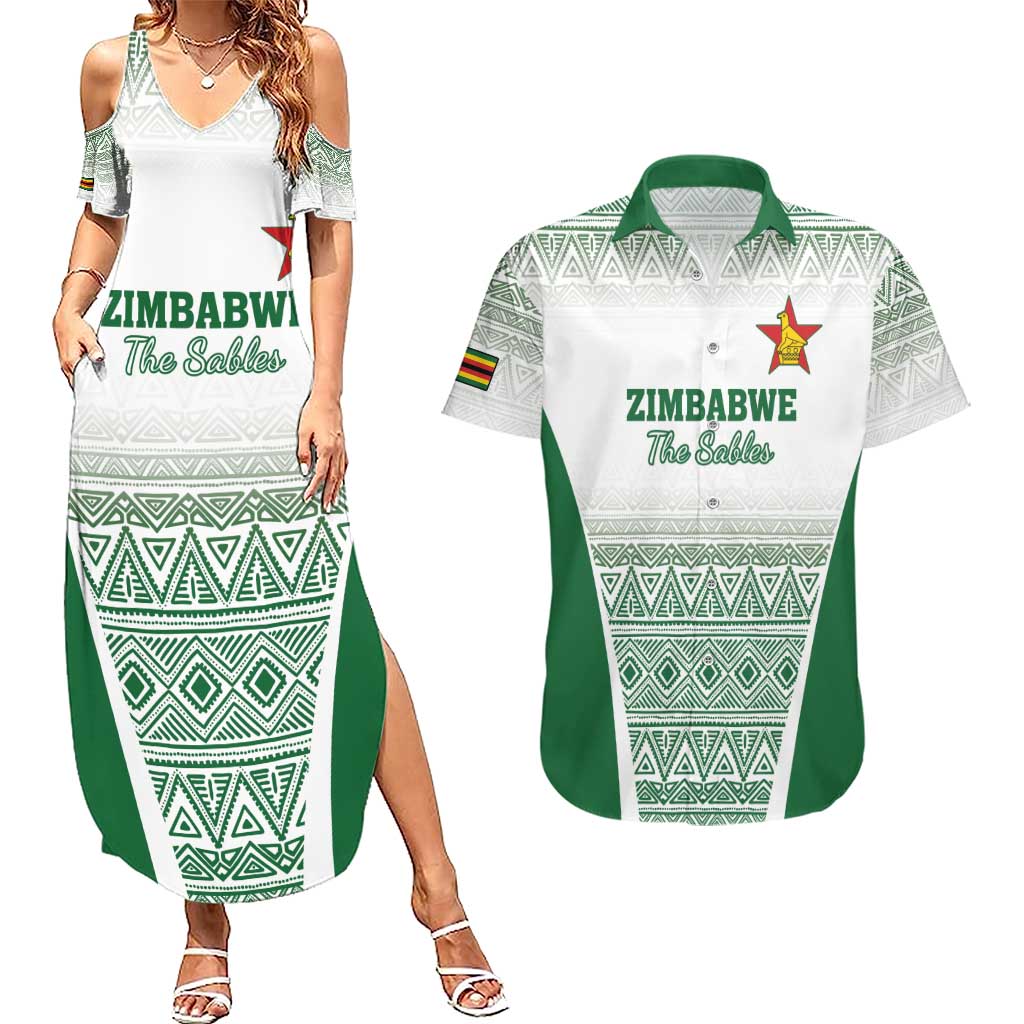 Custom Zimbabwe Rugby Couples Matching Summer Maxi Dress and Hawaiian Shirt Sables African Patterns - Wonder Print Shop