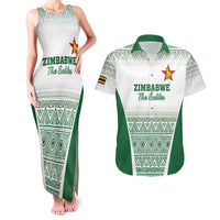 Custom Zimbabwe Rugby Couples Matching Tank Maxi Dress and Hawaiian Shirt Sables African Patterns - Wonder Print Shop
