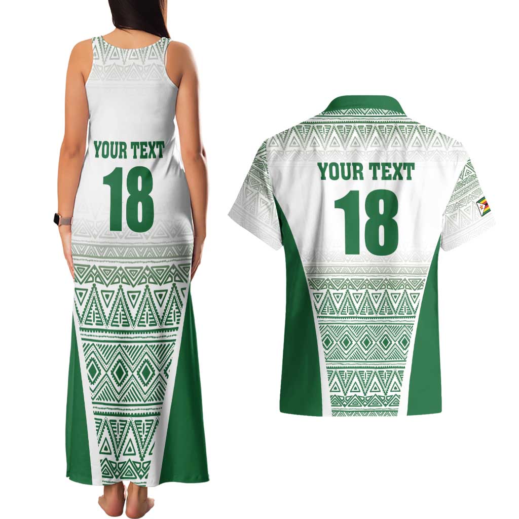 Custom Zimbabwe Rugby Couples Matching Tank Maxi Dress and Hawaiian Shirt Sables African Patterns - Wonder Print Shop