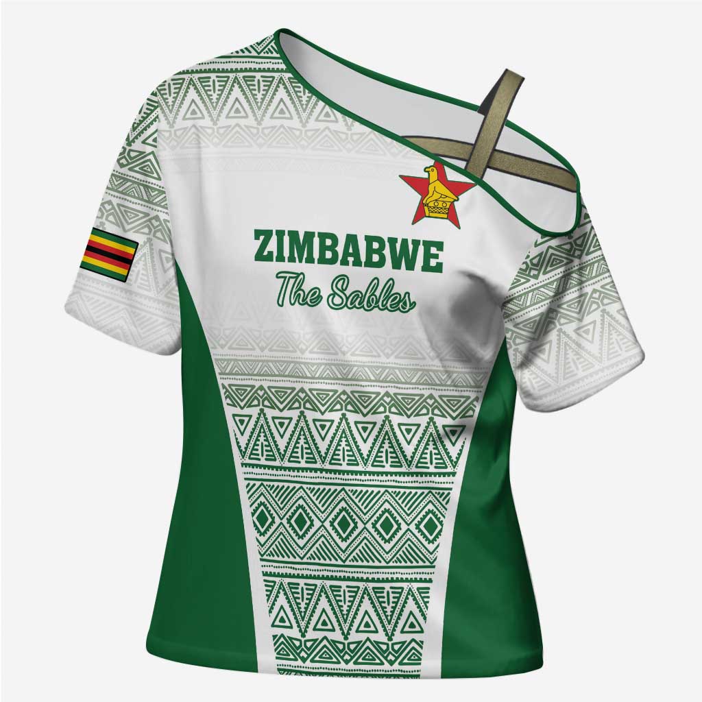 Custom Zimbabwe Rugby Cross Shoulder Shirt Sables African Patterns - Wonder Print Shop