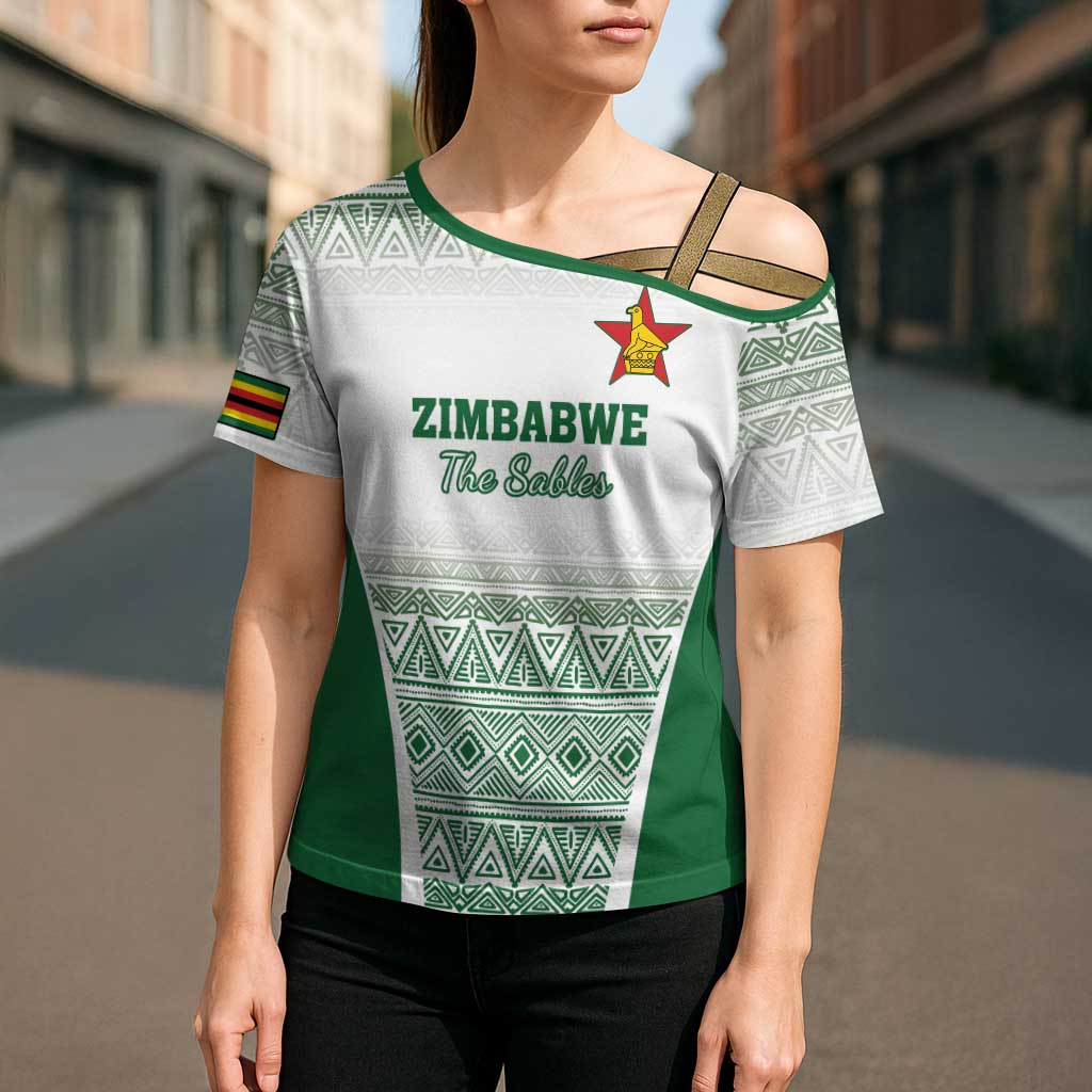Custom Zimbabwe Rugby Cross Shoulder Shirt Sables African Patterns - Wonder Print Shop