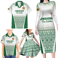 Custom Zimbabwe Rugby Family Matching Long Sleeve Bodycon Dress and Hawaiian Shirt Sables African Patterns - Wonder Print Shop
