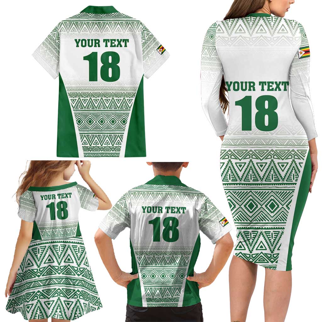 Custom Zimbabwe Rugby Family Matching Long Sleeve Bodycon Dress and Hawaiian Shirt Sables African Patterns - Wonder Print Shop