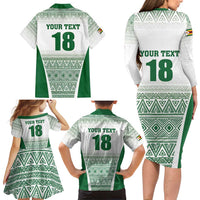 Custom Zimbabwe Rugby Family Matching Long Sleeve Bodycon Dress and Hawaiian Shirt Sables African Patterns - Wonder Print Shop