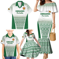 Custom Zimbabwe Rugby Family Matching Mermaid Dress and Hawaiian Shirt Sables African Patterns - Wonder Print Shop