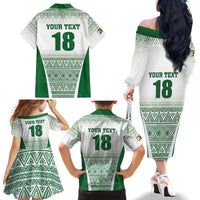 Custom Zimbabwe Rugby Family Matching Off The Shoulder Long Sleeve Dress and Hawaiian Shirt Sables African Patterns - Wonder Print Shop