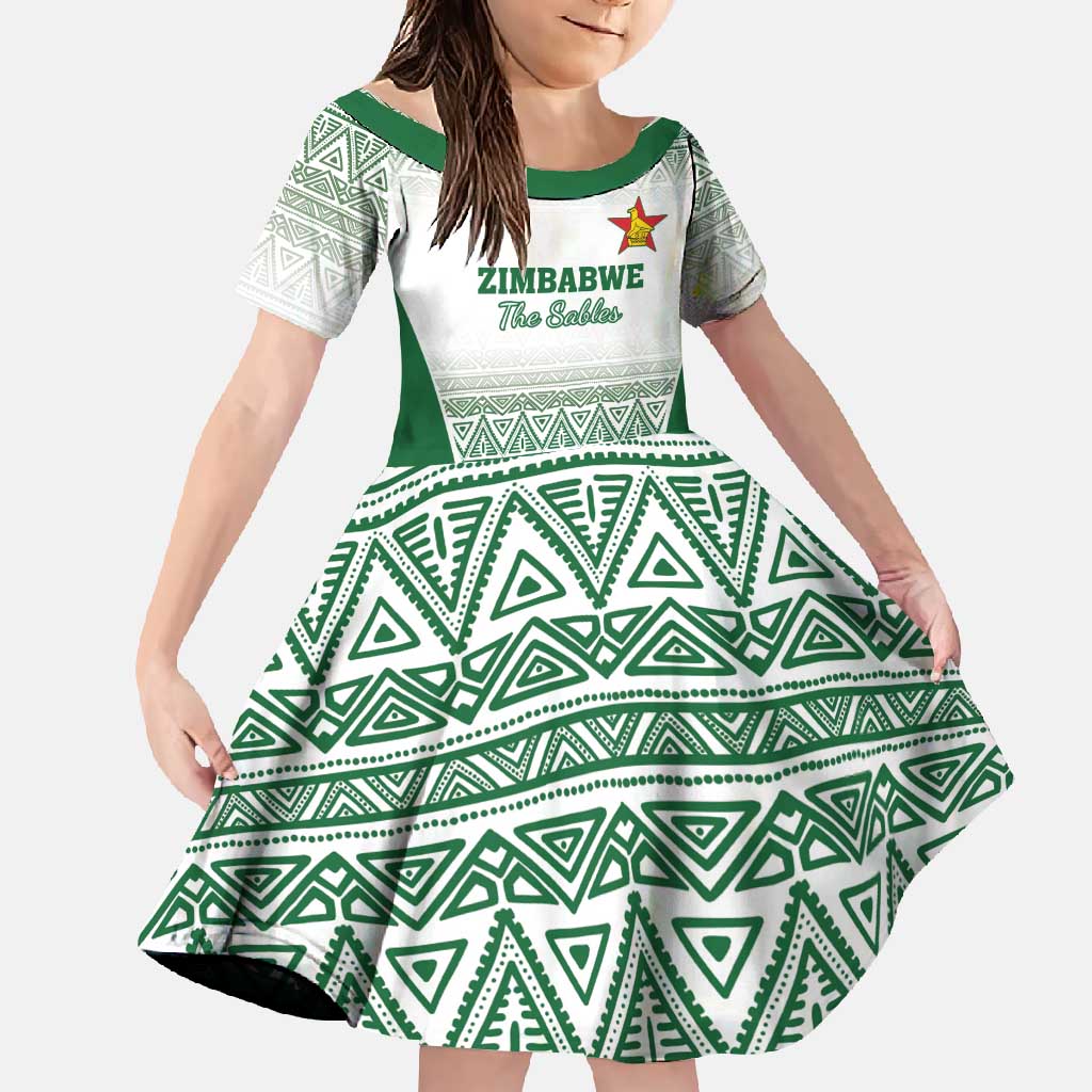 Custom Zimbabwe Rugby Family Matching Off Shoulder Maxi Dress and Hawaiian Shirt Sables African Patterns - Wonder Print Shop