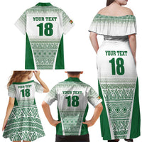 Custom Zimbabwe Rugby Family Matching Off Shoulder Maxi Dress and Hawaiian Shirt Sables African Patterns - Wonder Print Shop