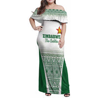 Custom Zimbabwe Rugby Family Matching Off Shoulder Maxi Dress and Hawaiian Shirt Sables African Patterns - Wonder Print Shop