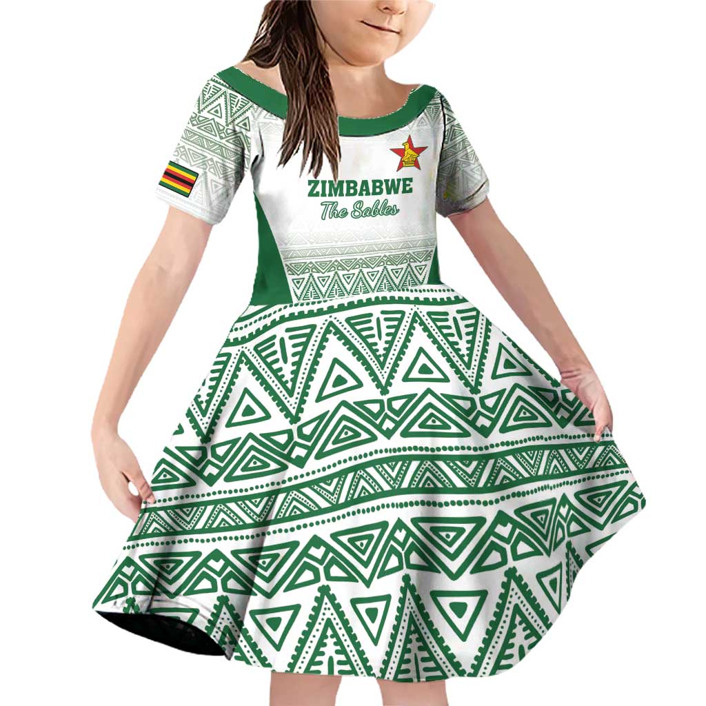 Custom Zimbabwe Rugby Family Matching Off Shoulder Short Dress and Hawaiian Shirt Sables African Patterns - Wonder Print Shop