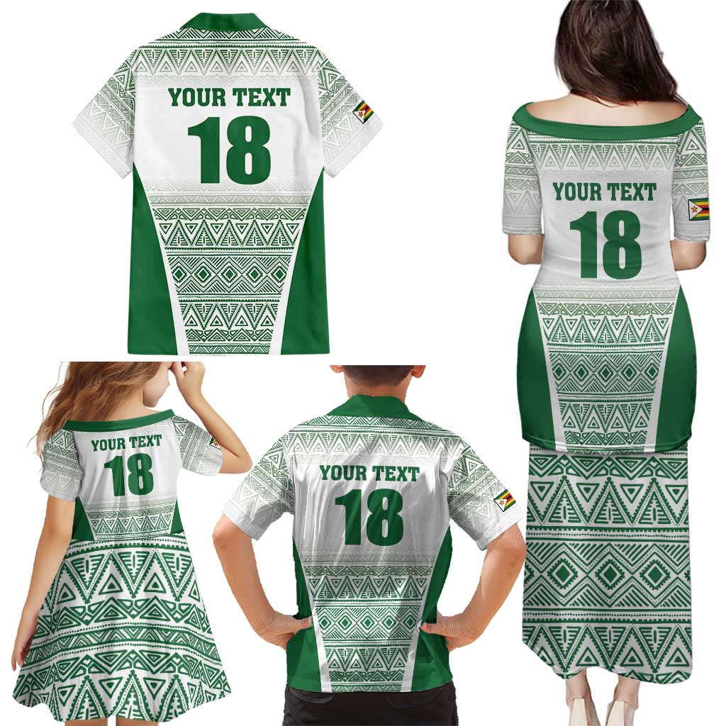 Custom Zimbabwe Rugby Family Matching Puletasi and Hawaiian Shirt Sables African Patterns - Wonder Print Shop