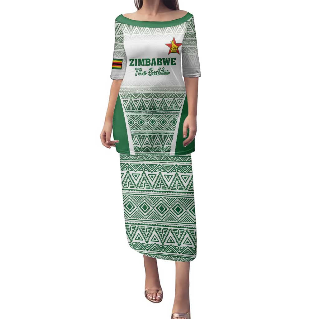 Custom Zimbabwe Rugby Family Matching Puletasi and Hawaiian Shirt Sables African Patterns - Wonder Print Shop
