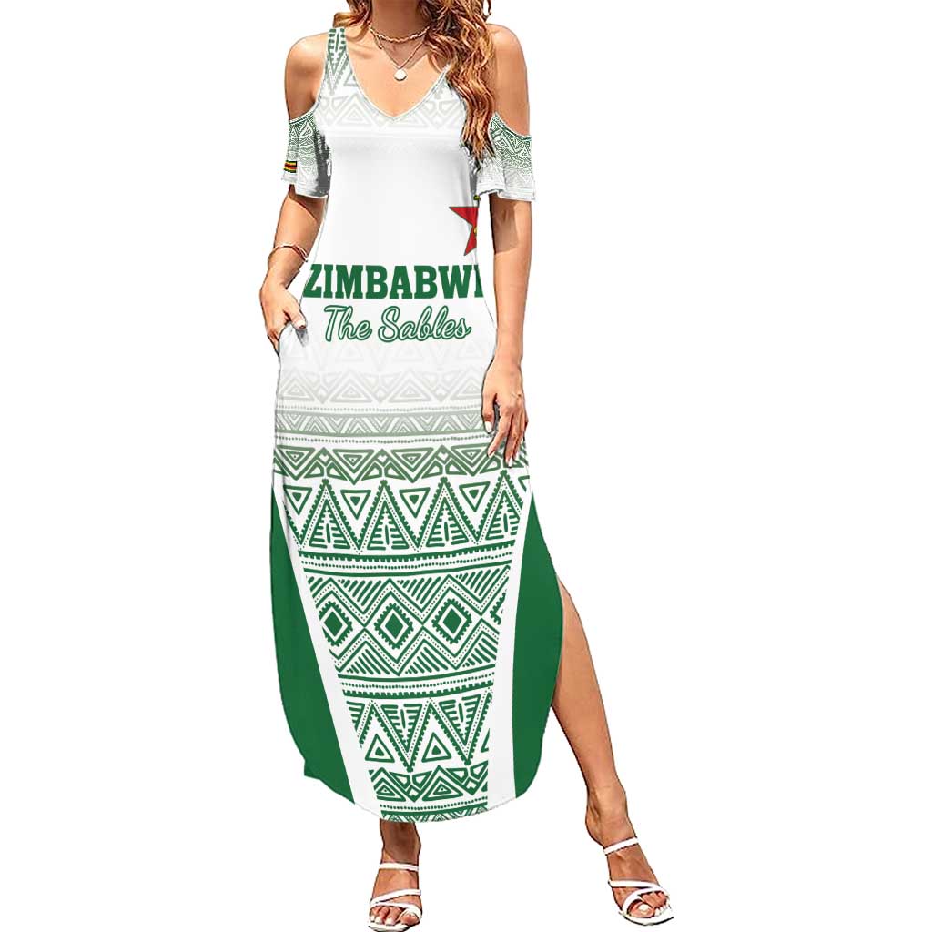 Custom Zimbabwe Rugby Family Matching Summer Maxi Dress and Hawaiian Shirt Sables African Patterns - Wonder Print Shop