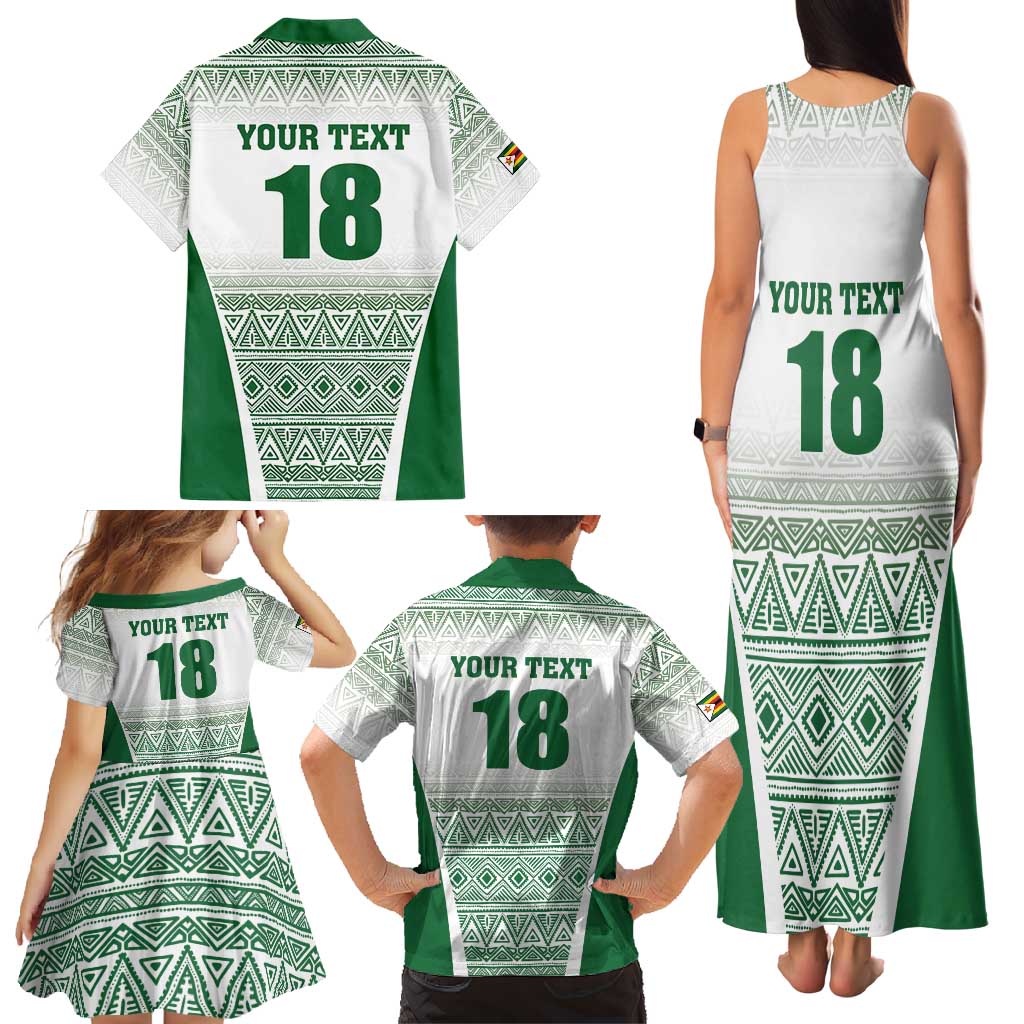 Custom Zimbabwe Rugby Family Matching Tank Maxi Dress and Hawaiian Shirt Sables African Patterns - Wonder Print Shop