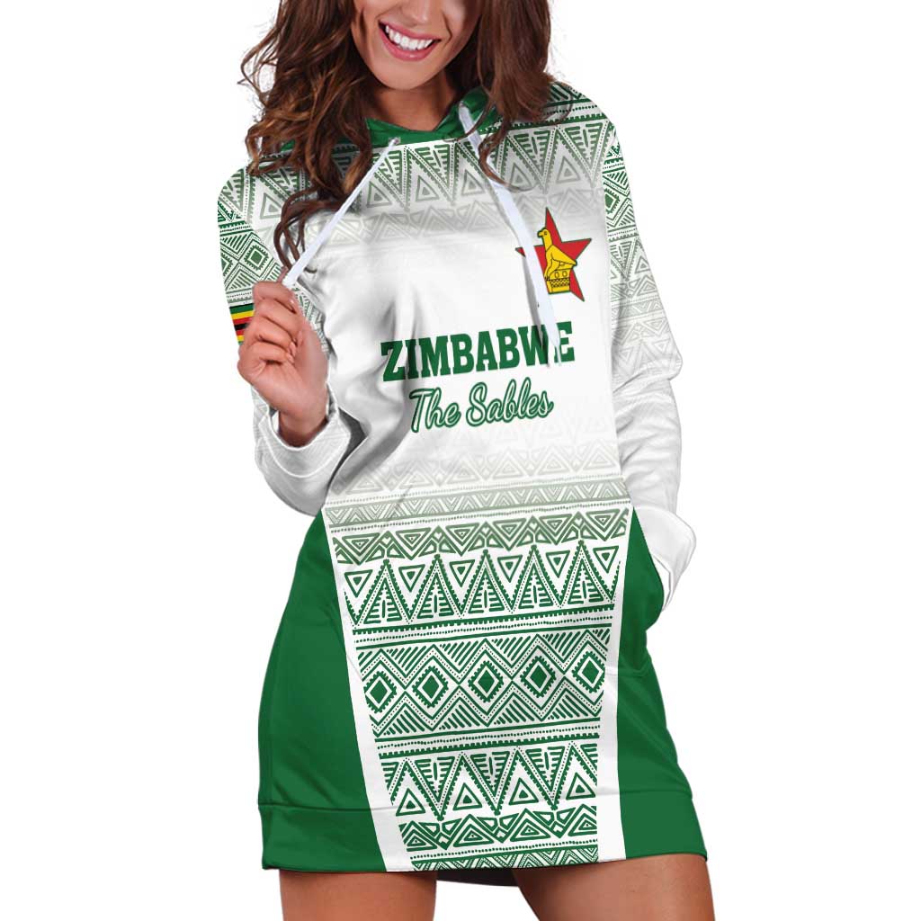 Custom Zimbabwe Rugby Hoodie Dress Sables African Patterns - Wonder Print Shop