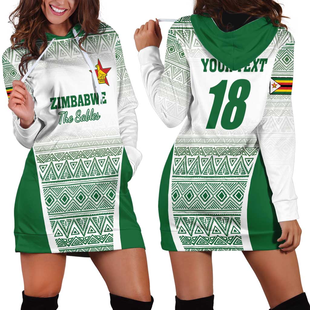 Custom Zimbabwe Rugby Hoodie Dress Sables African Patterns - Wonder Print Shop