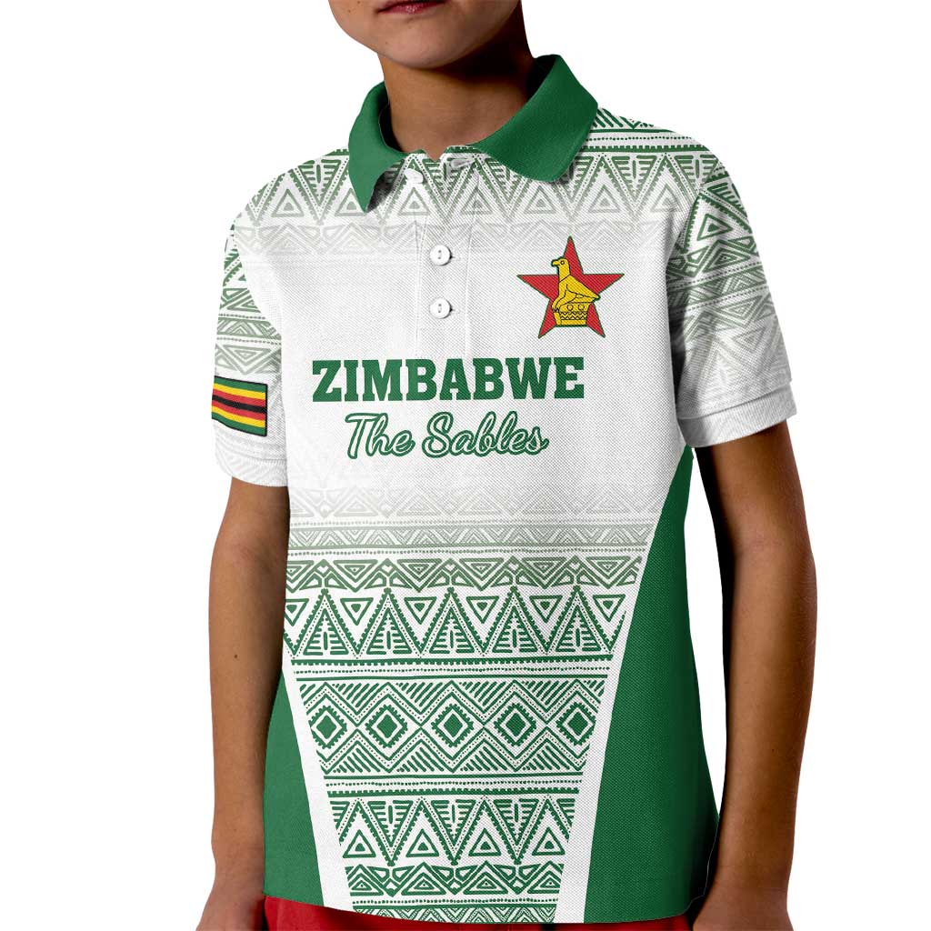 Custom Zimbabwe Rugby Kid Polo Shirt Sables African Patterns - Wonder Print Shop