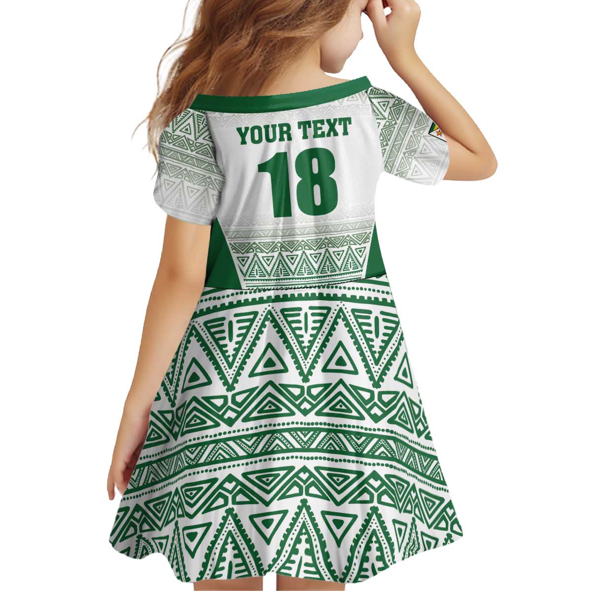 Custom Zimbabwe Rugby Kid Short Sleeve Dress Sables African Patterns - Wonder Print Shop