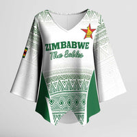 Custom Zimbabwe Rugby Kimono Sleeve Blouse Sables African Patterns - Wonder Print Shop