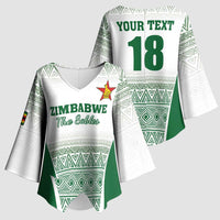 Custom Zimbabwe Rugby Kimono Sleeve Blouse Sables African Patterns - Wonder Print Shop