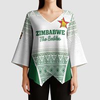 Custom Zimbabwe Rugby Kimono Sleeve Blouse Sables African Patterns - Wonder Print Shop