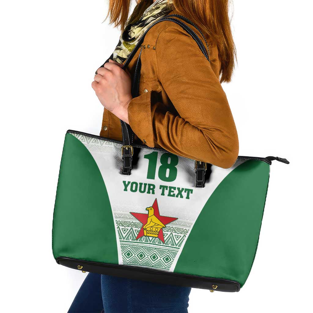 Custom Zimbabwe Rugby Leather Tote Bag Sables African Patterns - Wonder Print Shop