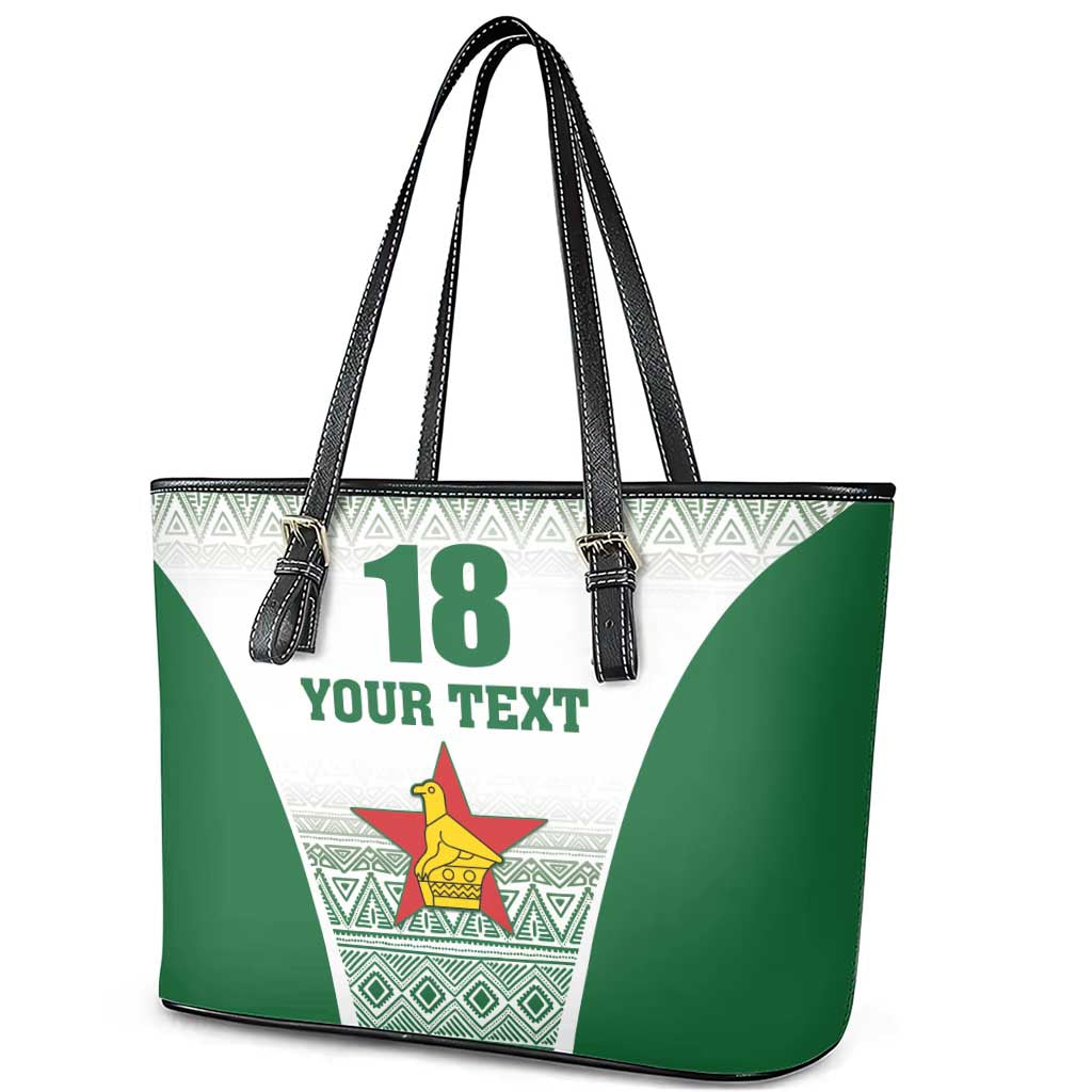 Custom Zimbabwe Rugby Leather Tote Bag Sables African Patterns - Wonder Print Shop