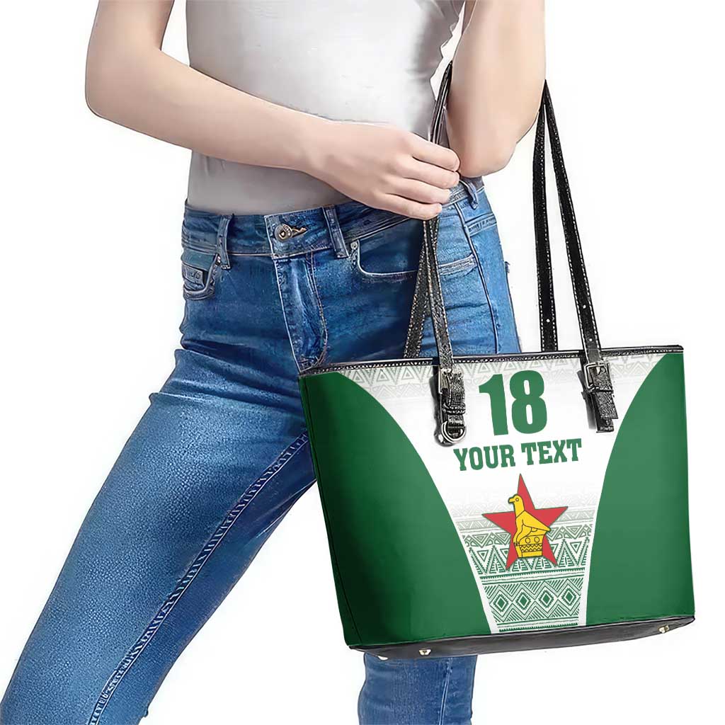 Custom Zimbabwe Rugby Leather Tote Bag Sables African Patterns - Wonder Print Shop
