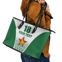 Custom Zimbabwe Rugby Leather Tote Bag Sables African Patterns - Wonder Print Shop