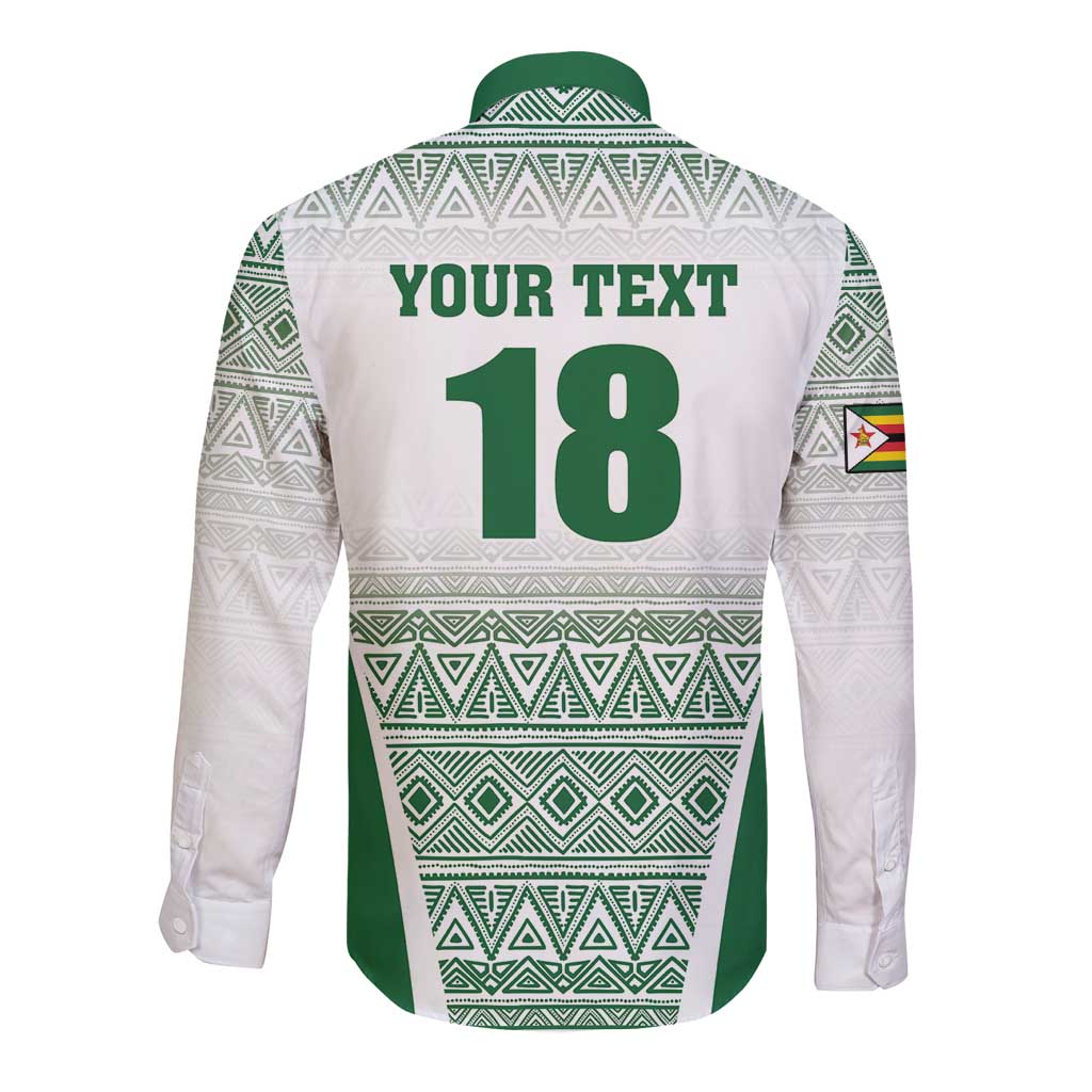 Custom Zimbabwe Rugby Long Sleeve Button Shirt Sables African Patterns - Wonder Print Shop