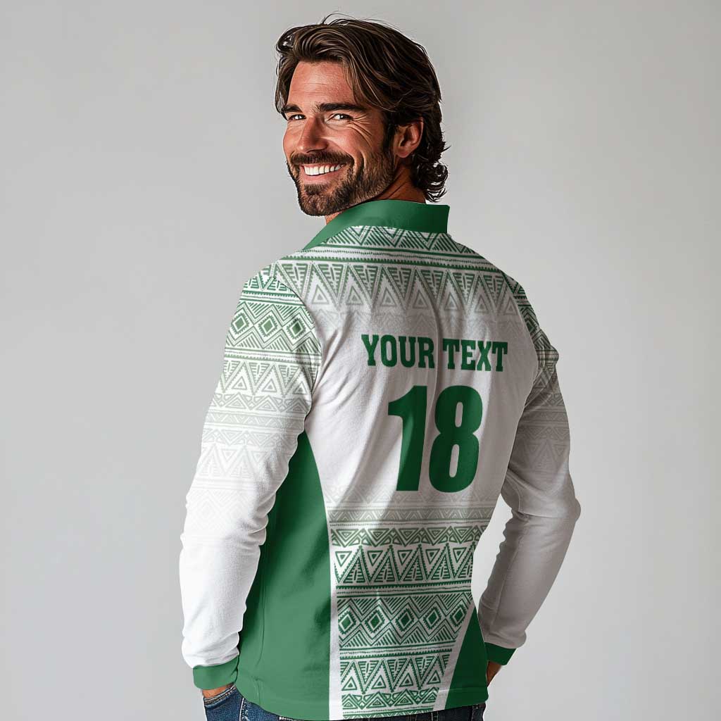 Custom Zimbabwe Rugby Long Sleeve Polo Shirt Sables African Patterns - Wonder Print Shop