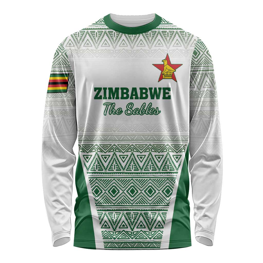 Custom Zimbabwe Rugby Long Sleeve Shirt Sables African Patterns - Wonder Print Shop