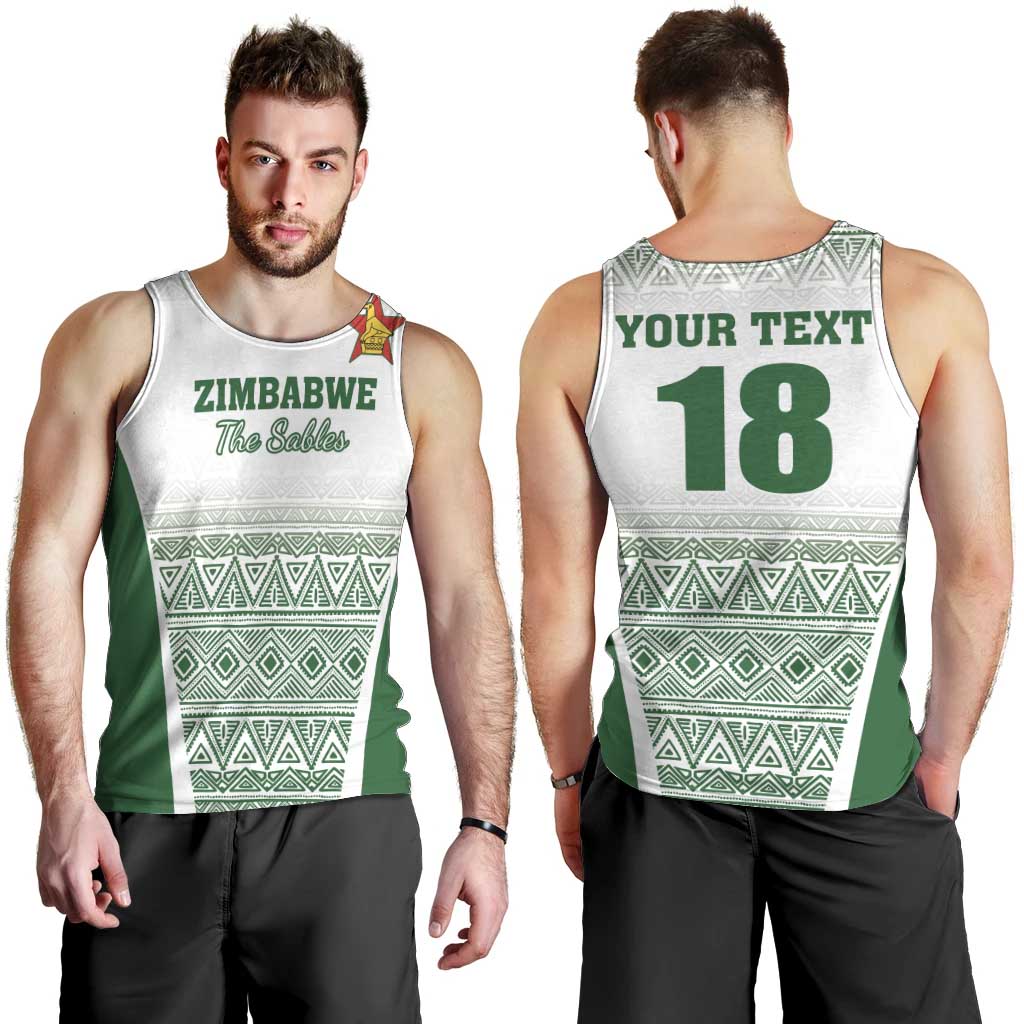 Custom Zimbabwe Rugby Men Tank Top Sables African Patterns - Wonder Print Shop