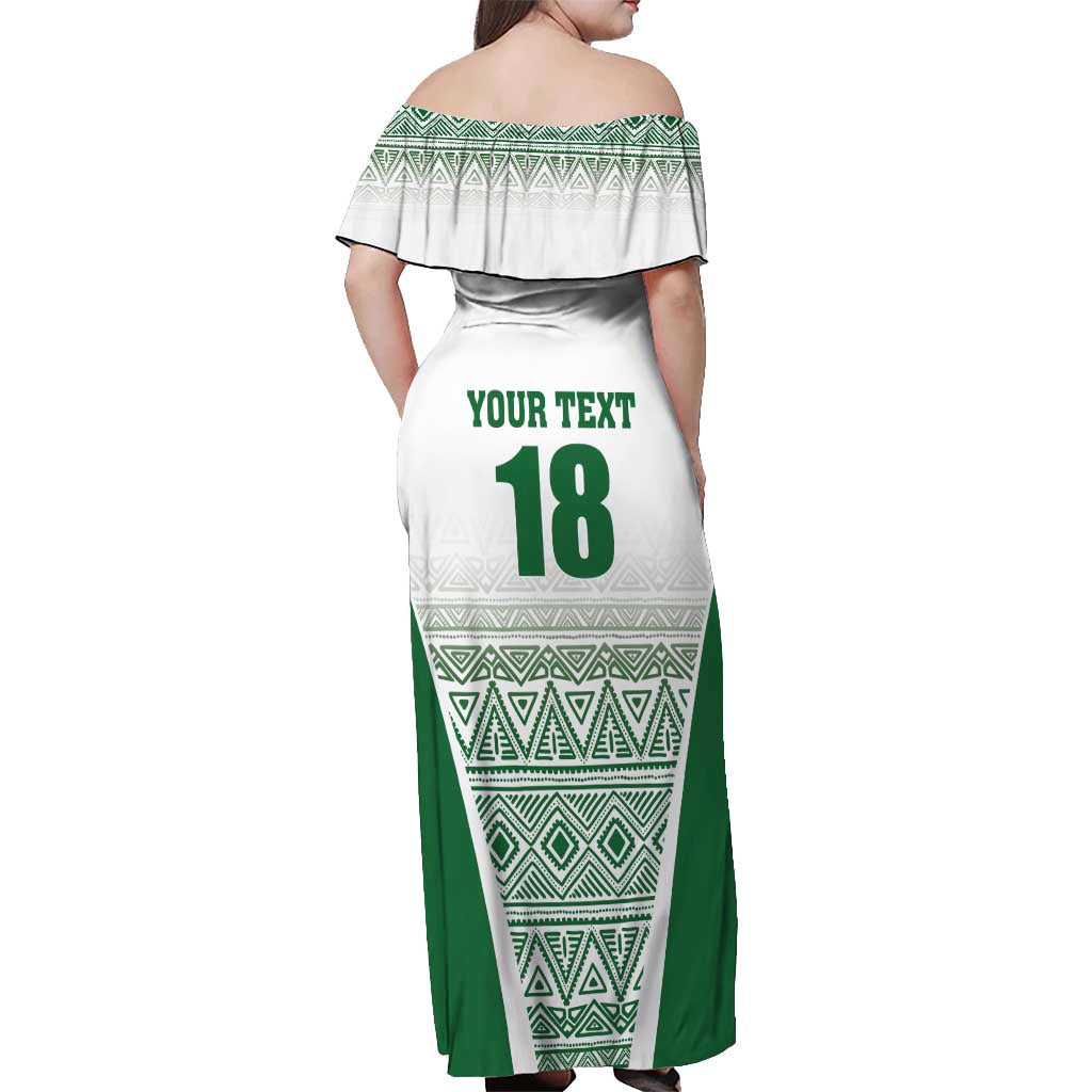 Custom Zimbabwe Rugby Off Shoulder Maxi Dress Sables African Patterns - Wonder Print Shop
