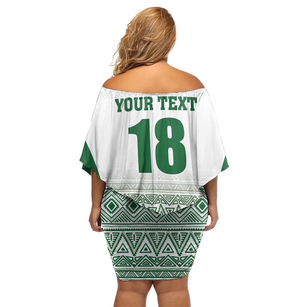 Custom Zimbabwe Rugby Off Shoulder Short Dress Sables African Patterns - Wonder Print Shop