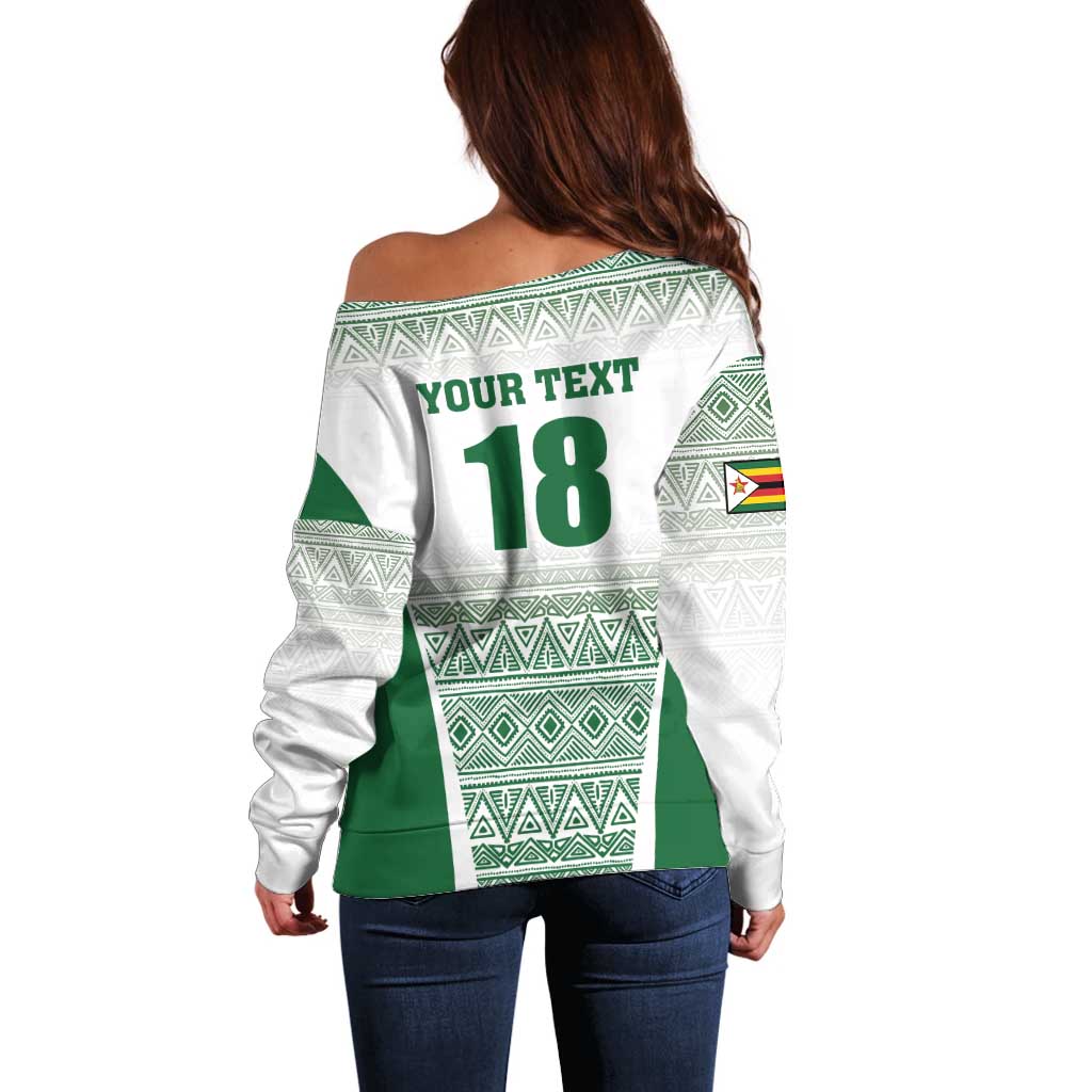 Custom Zimbabwe Rugby Off Shoulder Sweater Sables African Patterns - Wonder Print Shop