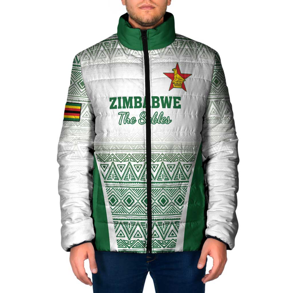 Custom Zimbabwe Rugby Padded Jacket Sables African Patterns - Wonder Print Shop