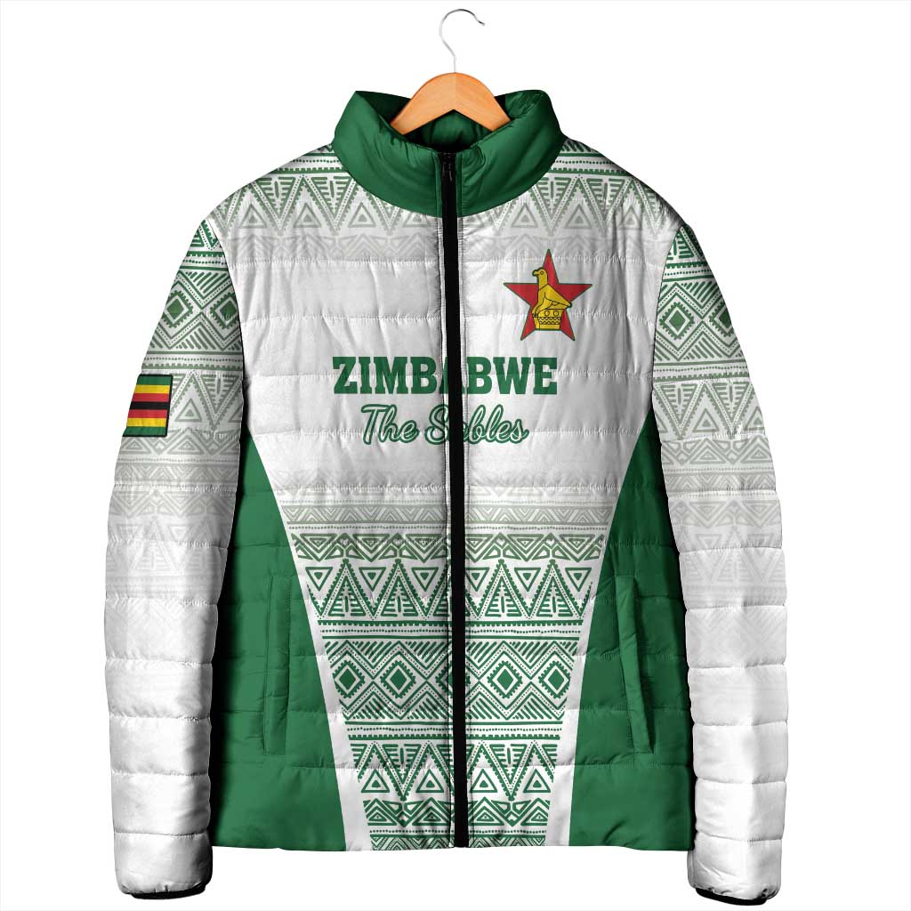 Custom Zimbabwe Rugby Padded Jacket Sables African Patterns - Wonder Print Shop