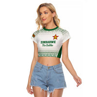 Custom Zimbabwe Rugby Raglan Cropped T Shirt Sables African Patterns - Wonder Print Shop