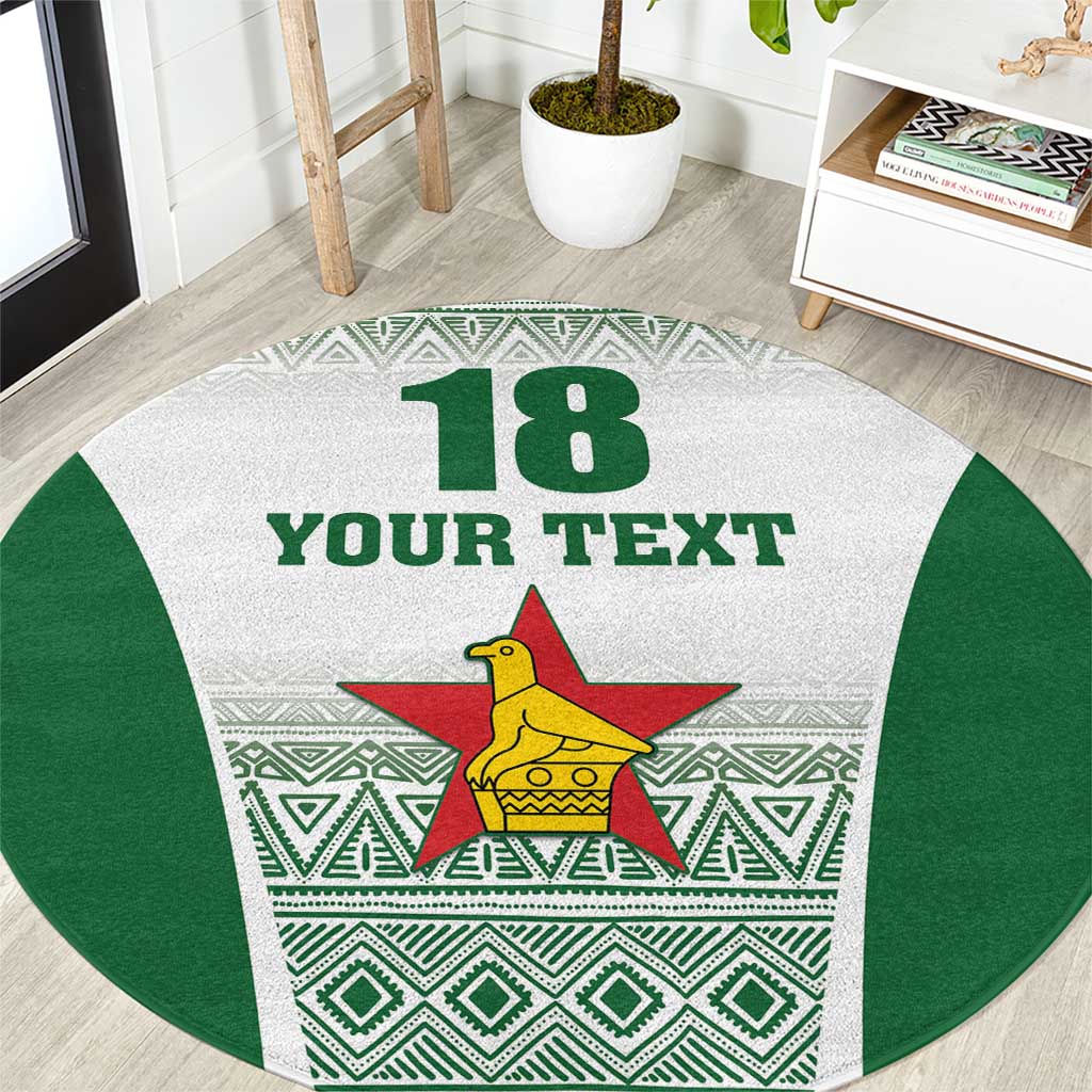 Custom Zimbabwe Rugby Round Carpet Sables African Patterns - Wonder Print Shop