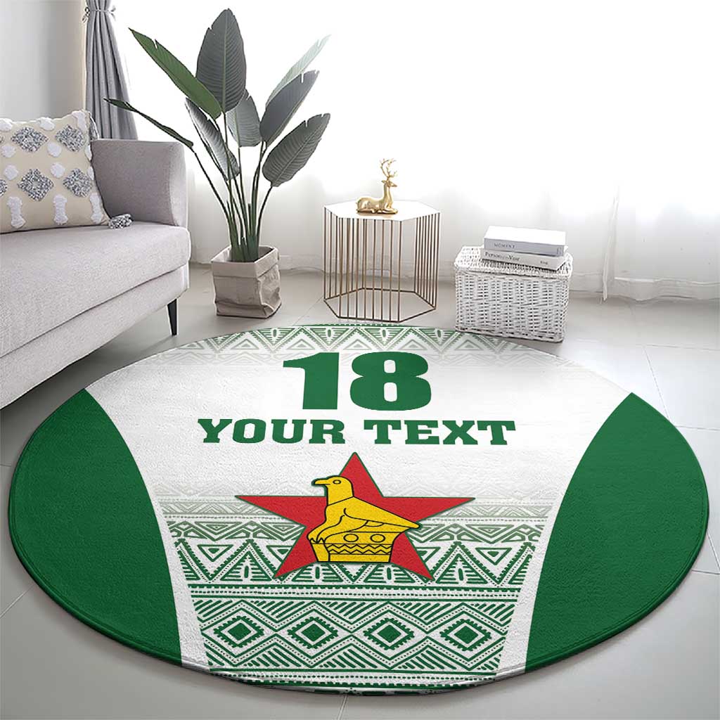 Custom Zimbabwe Rugby Round Carpet Sables African Patterns - Wonder Print Shop