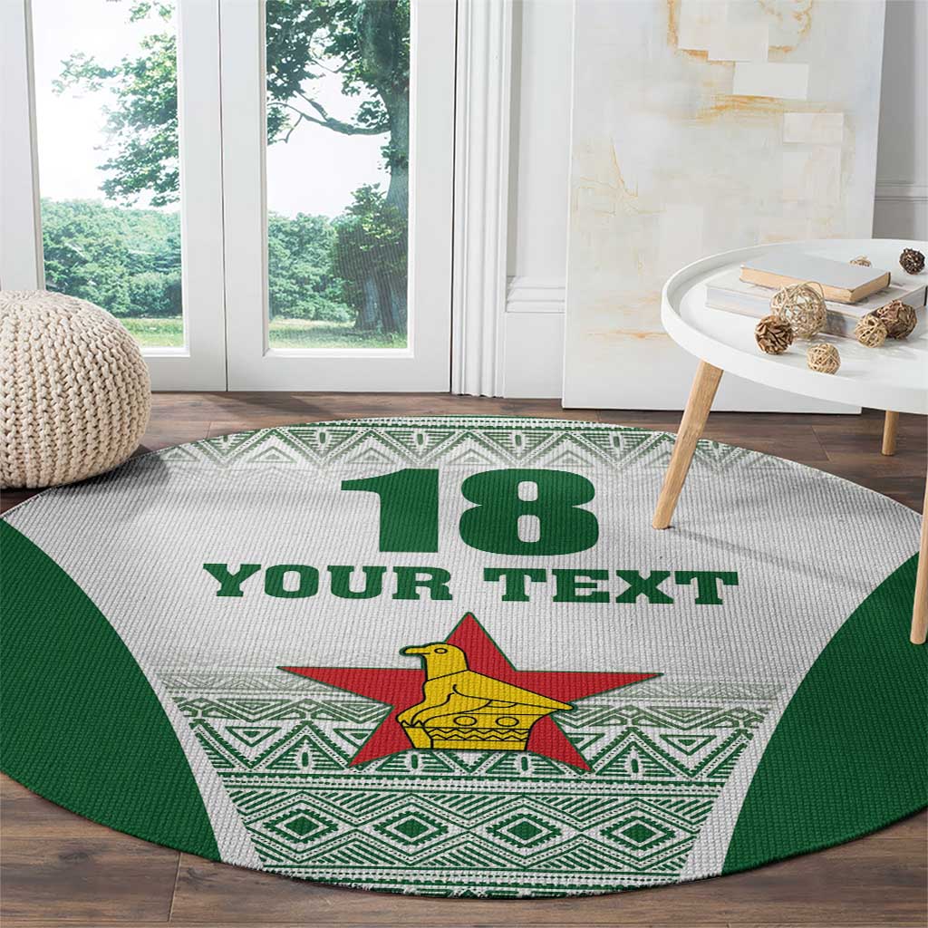 Custom Zimbabwe Rugby Round Carpet Sables African Patterns - Wonder Print Shop